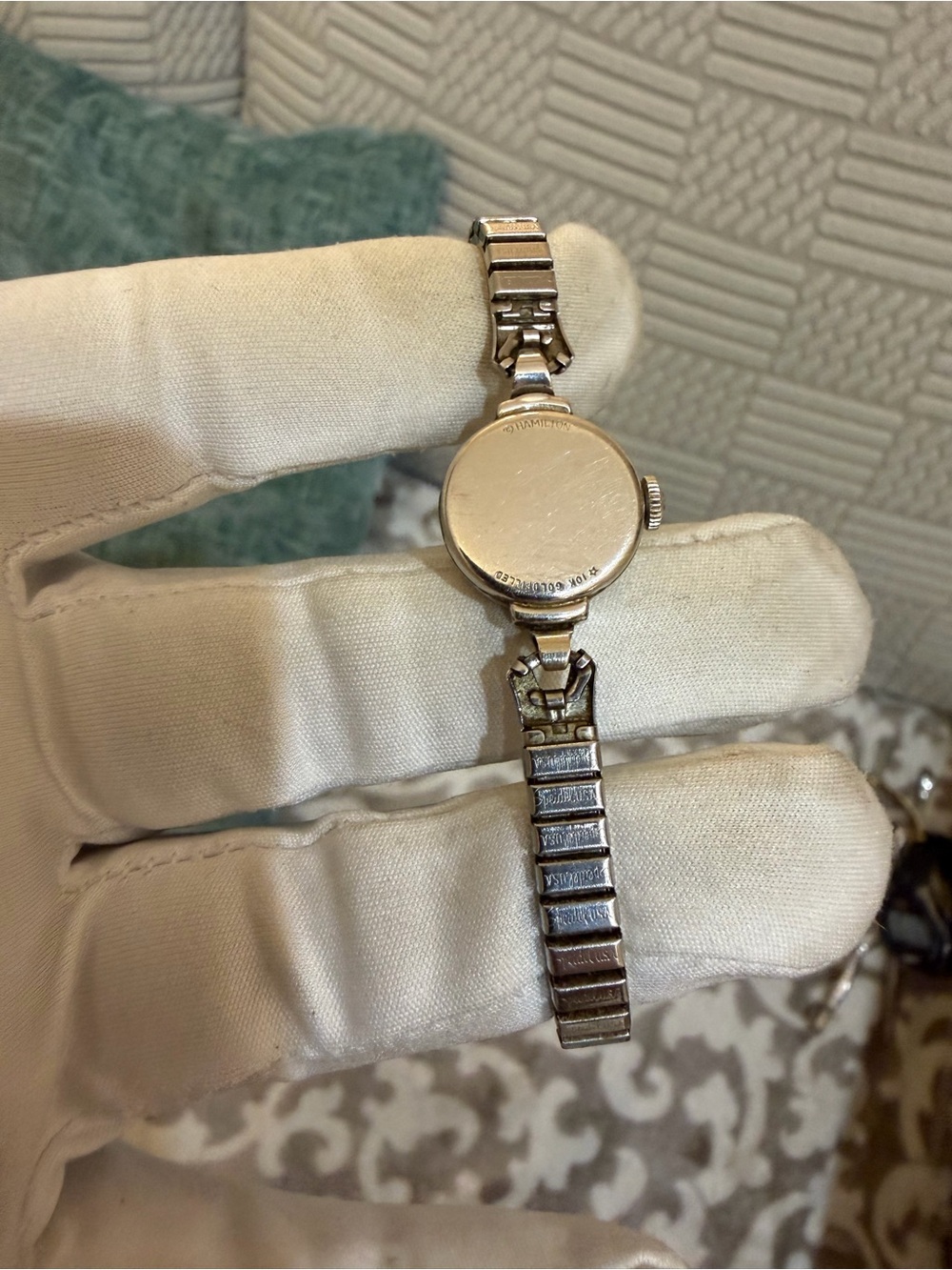 Vintage Hamilton Ladies Mechanical Watch – 10K Gold Filled Round Art Deco Case - Picture 12 of 13